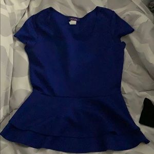Peplum blue shirt